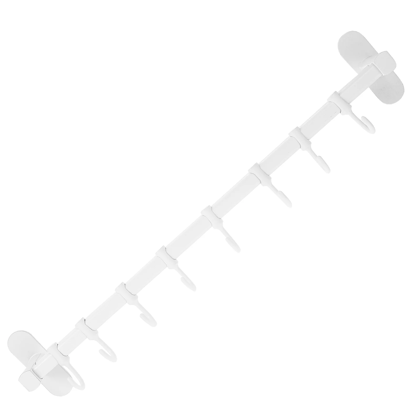 

Wall Mounted Kitchen Utensil Rack Double-pole Multi-functional Storage Nail-free Wall-mounted Movable 8-row Hook