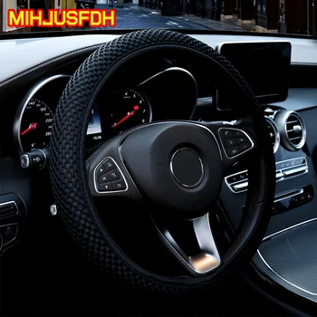 1 pz 38CM coprivolante per auto coprivolante fai da te Design a treccia in pelle artificiale con kit interni ago e filo