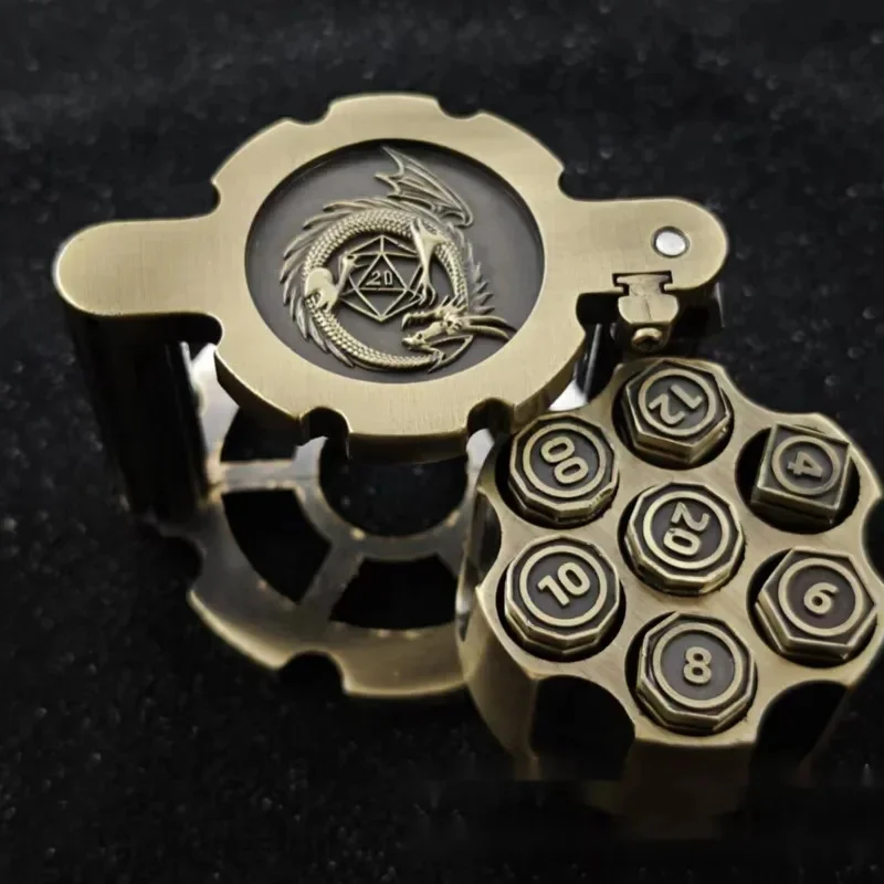 New Metal Revolver Bullet Dice Set Dice Cthulhu Board Game Zinc Alloy Entertainment Reunion Drinking Table Games