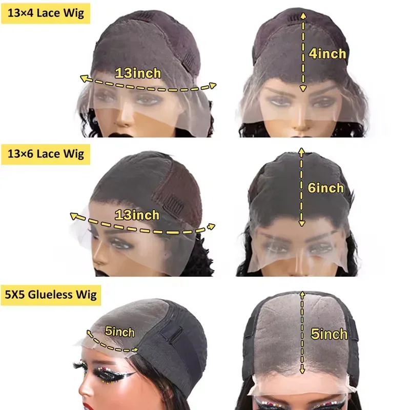 Black 13x6 Body Wave HD Lace Frontal Wigs 13x4 Water Wave Lace Frontal Wig 250 Density 100 Human Hair Wet And Wavy