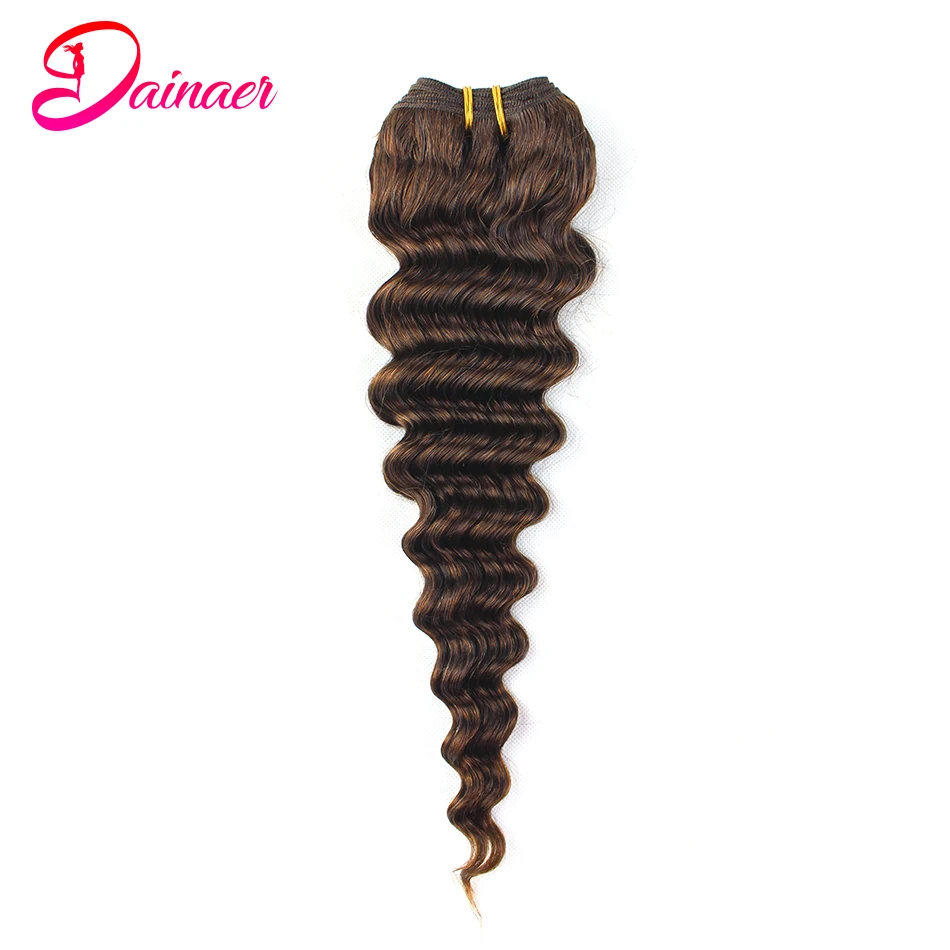 Deep Wave Bundles #4 Brown Human Hair Bundles 1/3/4 pcs/lot Remy Hair 8-24inches Natural Extension For Women