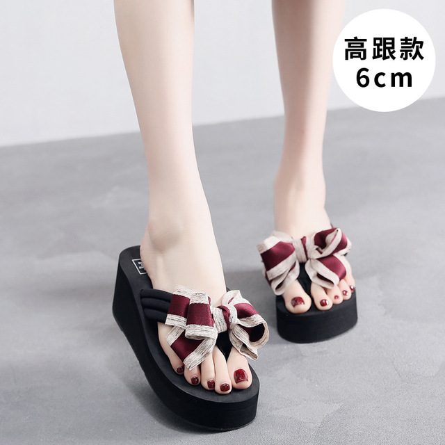 wears outside word procrastinates ms han edition bowknot beach cool sandals in the summer