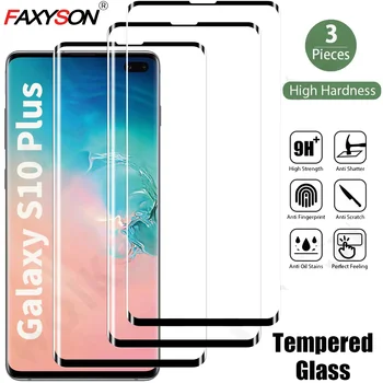 FAXYSON 삼성 갤럭시 S24, S23, S22, S21, S10 울트라 FE 노트 20, A54, A34, A14, 5G 용 강화 유리, 곡선 전체 화면 커버, 1-3 개