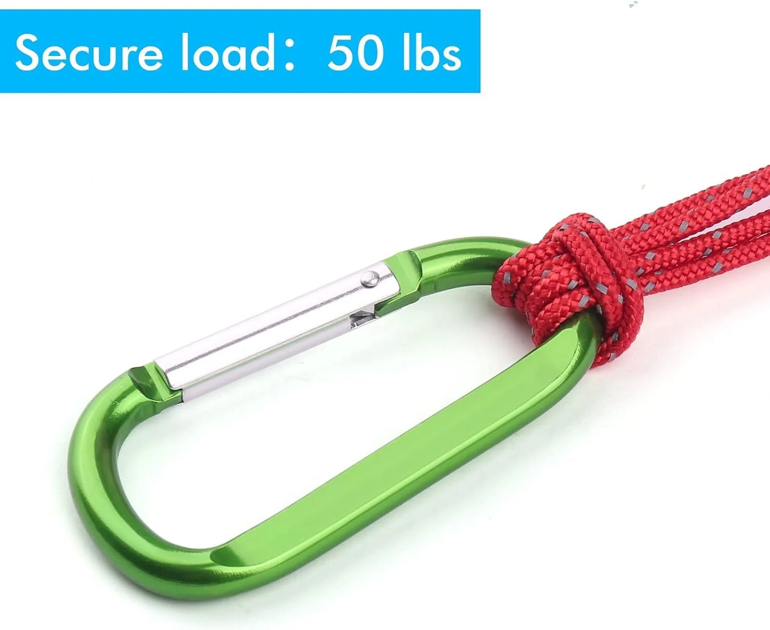 6PCS Carabiner Clip Aluminum D Ring Shape 6PCS Keyring Hook