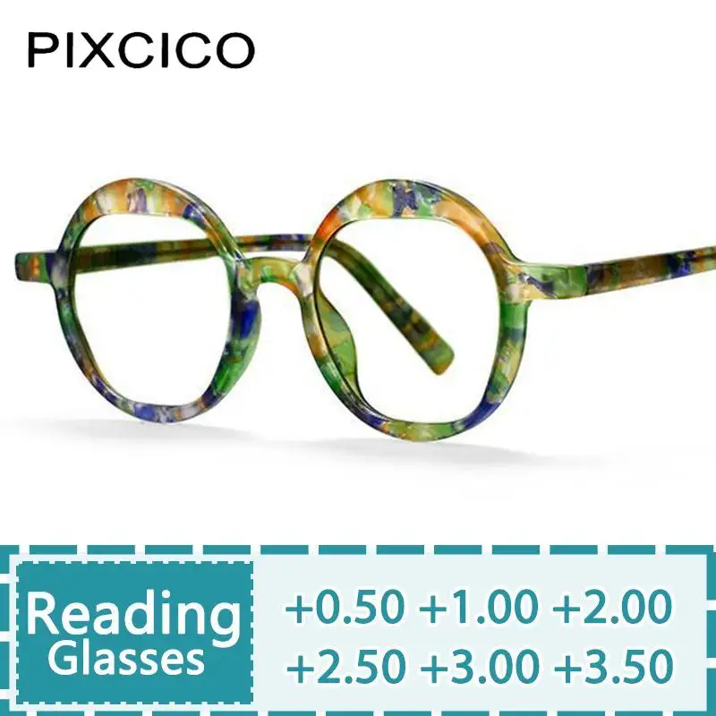 

R56878 New Flower Leopard Reading Glasses Women Fashion Vintage Round Presbyopic Eyeglass Dioptric +1.00 +2.00 +3.00