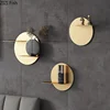 Metal Shelving Golden Round Wall Storage Shelf Hang Hook Ornaments Backdrop Wall Mount Rack Decorative Shelves Storage Hooks 2