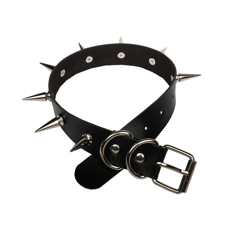 Choker Collar with Spikes Rivets Women Men Emo Studded Chocker Necklace Goth Jewelry