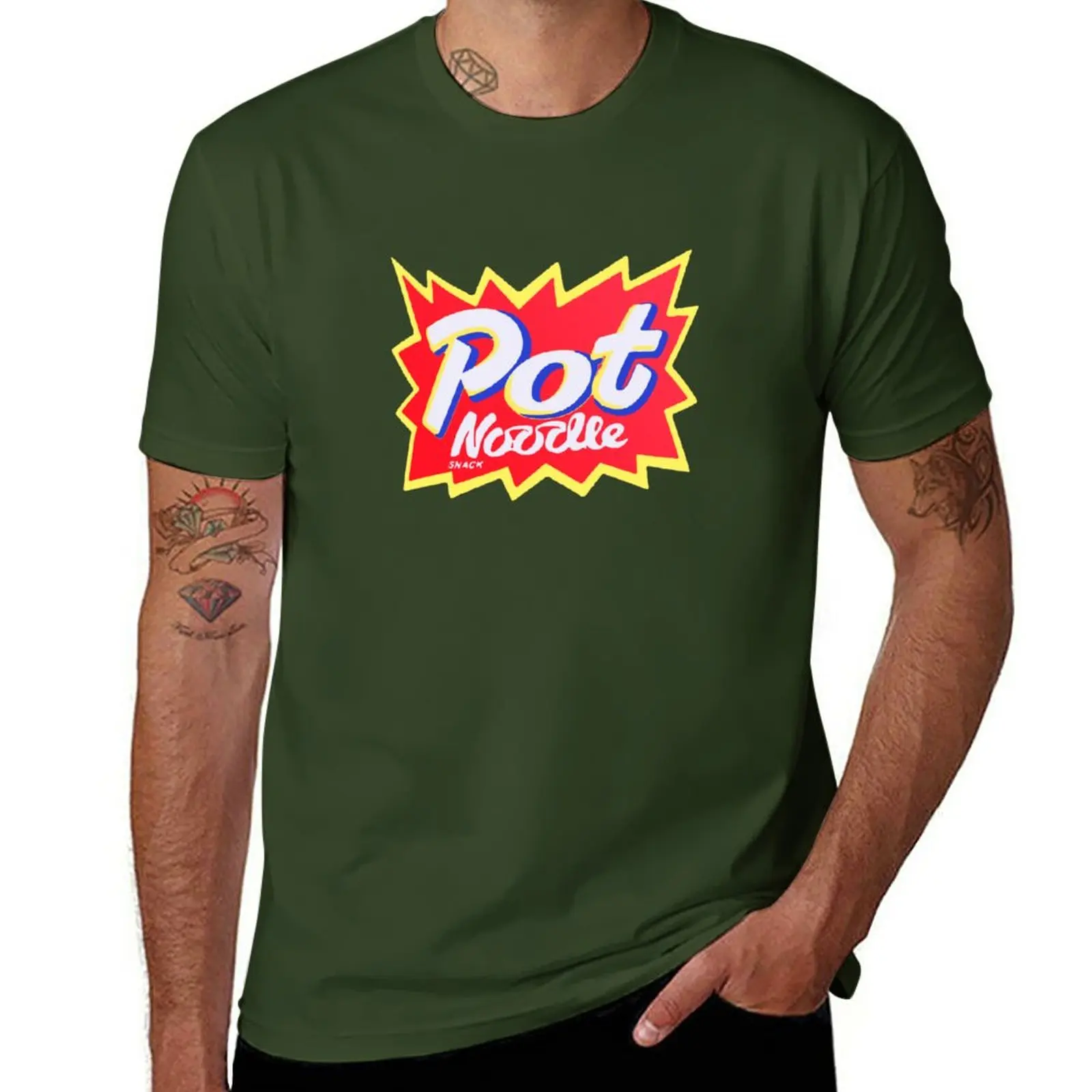 Pot Noodle Instant Snack Design T-Shirt Abbigliamento Vintage Manica Corta Tee Coreano Moda Estetica Vestiti Manica Corta Tee Men