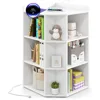 Kids Corner Cabinet with Charging Station, Wooden Cubby Bookcase with USB Ports and Outlets, Kids Bookshelf, 9-Cube Toy Storage 1