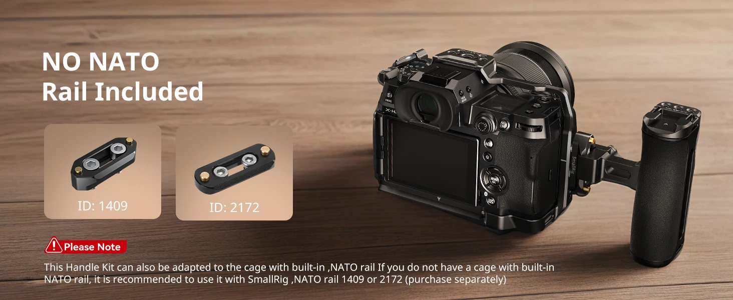 Mini NATO Side Handle, Universal Camera Cage NATO Handgrip Aluminum, for Sony fo