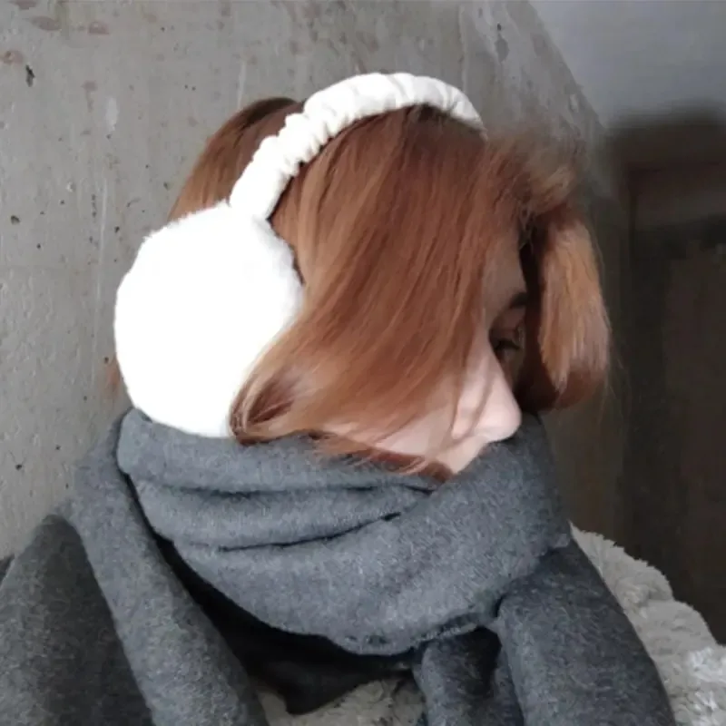 단색 부드러운 플러시 이어 워머, 따뜻한 귀마개, 패션 이어 커버, 야외 방한 이어 머프, 접이식 이어 플랩, 겨울