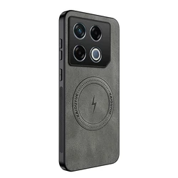 Luxurious Leather Feel Shockproof Back Cover - Soft Protective Phone Case in Elegant Design for Infinix GT 20 Pro (GRAY)