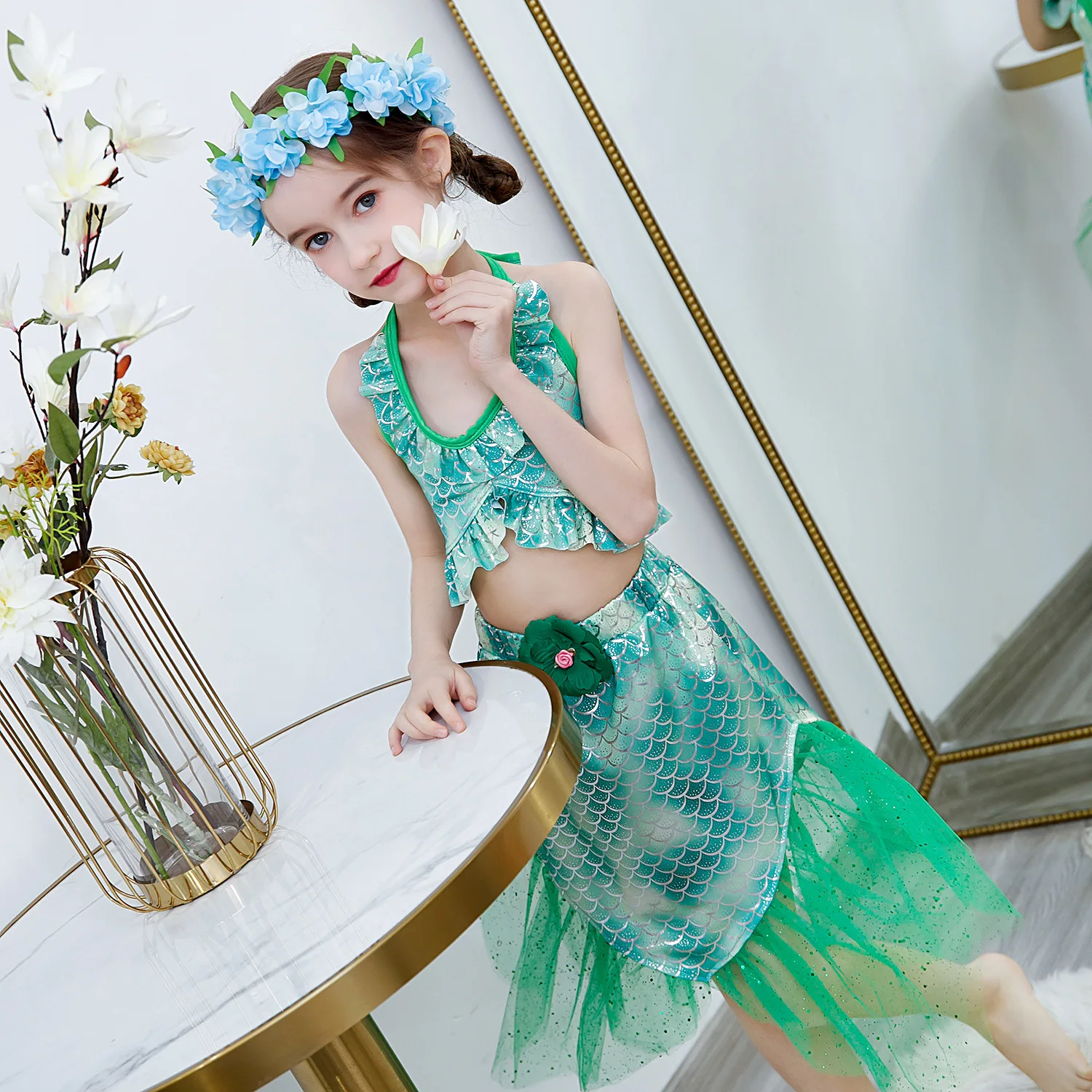 

Новинка платье принцессы русалки платье русалки Ji одежда для дня рождения платье для выступления Хэллоуина платье для девочки