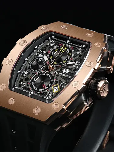 TSAR BOMBA New TB8204 Watch for Men Japan Quartz Chronograph 50M Waterproof Wristwatch Fashion Sport Clock Male Luxury Mens Gift - Image 3