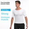 Man 3D Body Shaper Fake False Muscle Chest T-Shirt Sponge Shoulders Padded Underwear Compression ABS Anime Cosplay Costume 6