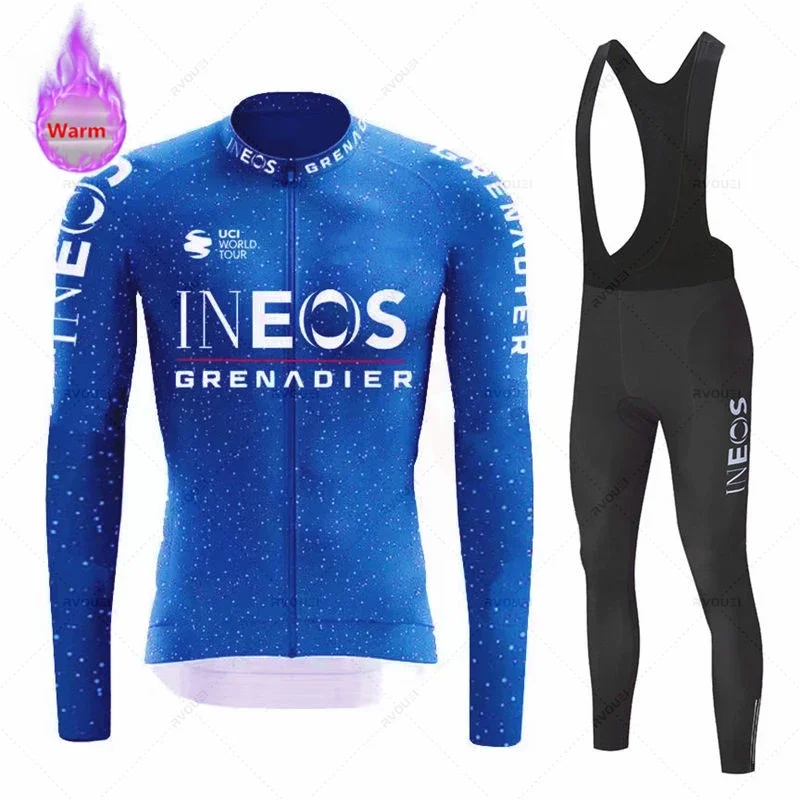 Ineos Grenadier Winter Cycling Jersey Set Ropa Ciclismo Thermal Fleece Bicicleta Clothing MTB Bicycle Uniform Road Bike Clothes