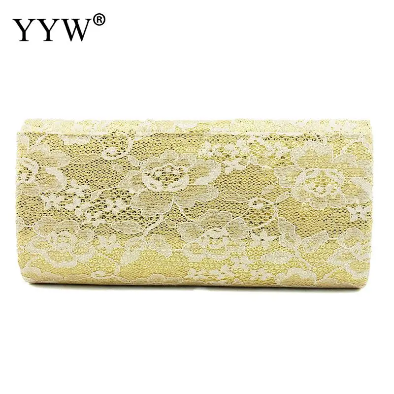 Elegant Lace Women Evening Handbag Magnetic Snap Envelope Clutches Bags PU Leather Metal Chain Crossbody Shoulder Ladies Purse