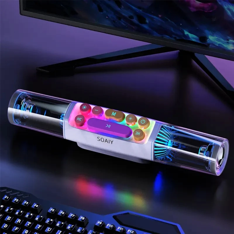 

Caixa De Som SOAIY SH19S High-power RGB Gaming Bluetooth Speaker Bar LED Lighting Game Super Bass Gaming Computer Speaker