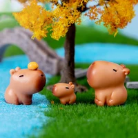 Miniature Cartoon Capybara Model Figurine Desk Garden Landscape Ornament Resin Craft Home Office Decor Car Desktop Decor Gifts 2