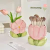Tulip Flower Flower Makeup Brush Storage Bucket Pen Container Retro Flower Ceramic Tulip Pen Holder Ceramic Cute 2
