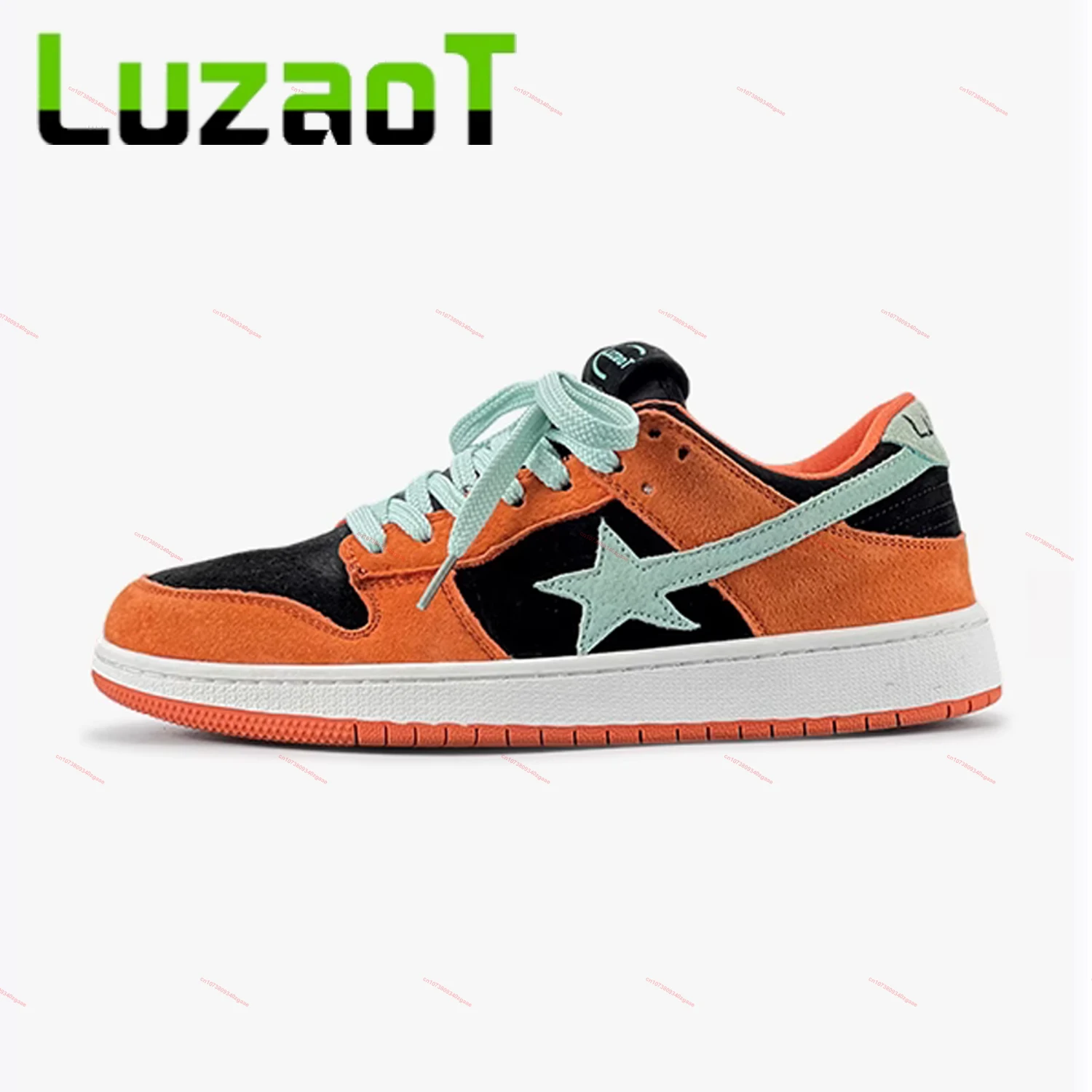 

LUZAOT Skate Shoes Men and Women Brown Star Sneakers Suede Vintage Casual Running Shoes Unisex Hip Hop Street Skateboard Shoes