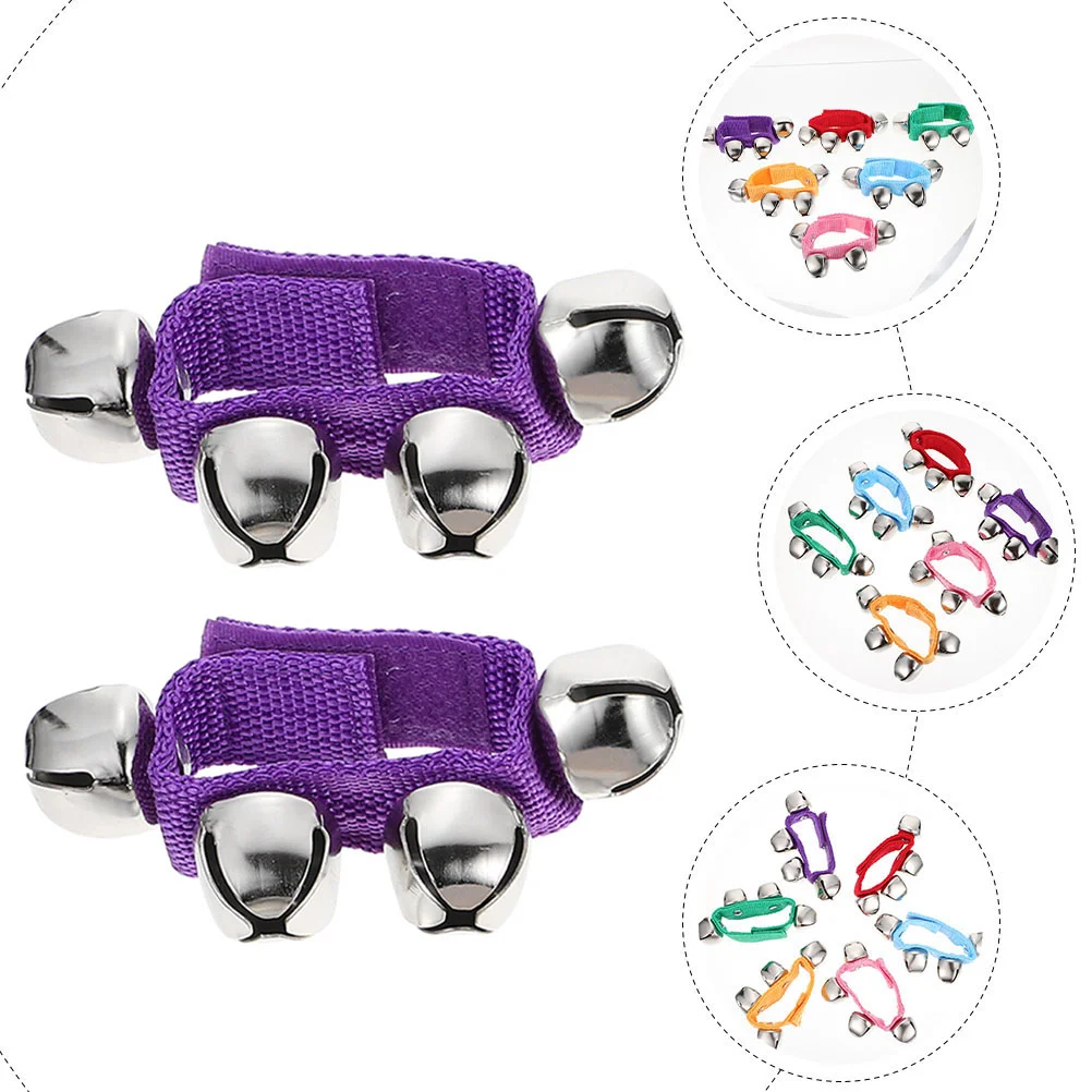 2 Pcs Orff Rattle Party Music Instruments Percussion Kids Wrist Bells Hand Musical Bracelet Alloy Jingle Wristband Shaking Toys