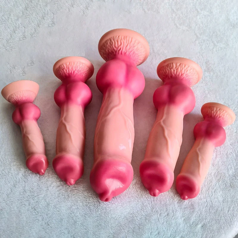 5 Sizes Realistic Dog Dildo Huge Penis Big Anal Plug Giant Monster Strap-on Cock Dick Dildos Adult Sex Toys for Men Women 18+