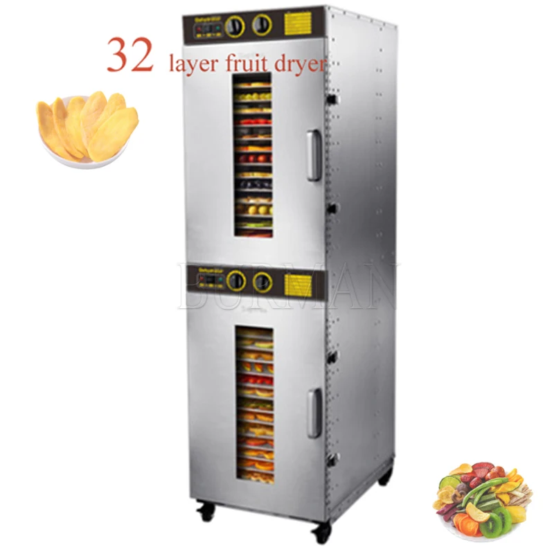 

Food Dehydration Dryer Dried Fruit Machine Commercial Visual Door 32 Layer Large Capacity