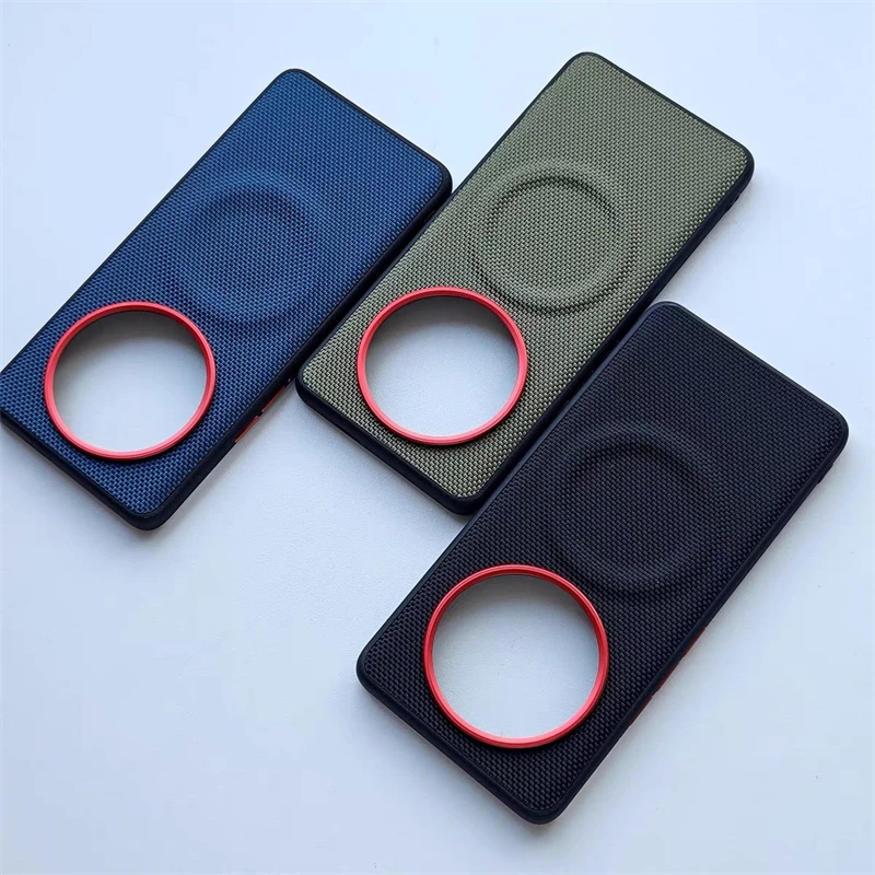 Magnetic Nylon Woven Matte Leather Shockproof Bumper Case