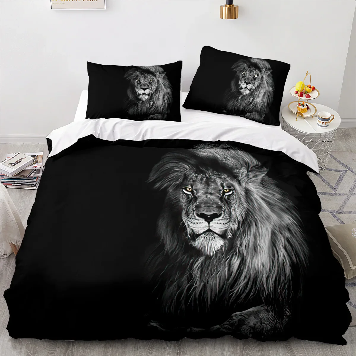 Animal Lion Bedding Set Cool Animal Bed Linen Home Decor Single Double Twin Size For Boys Girls Kids Adults Lion Duvet Cover Set