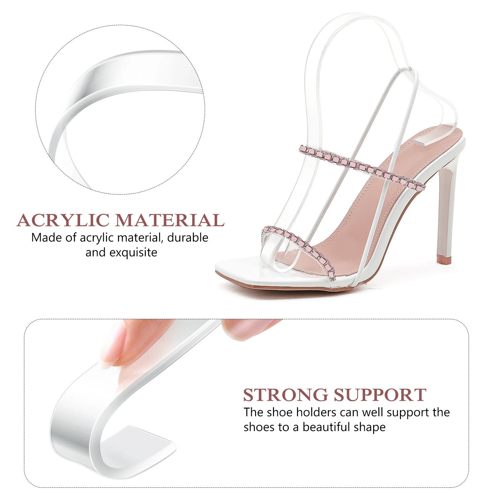 10 Pcs Shoe Acrylic Racks Woman House Slippers for Men Heels Plastic Shoes Support