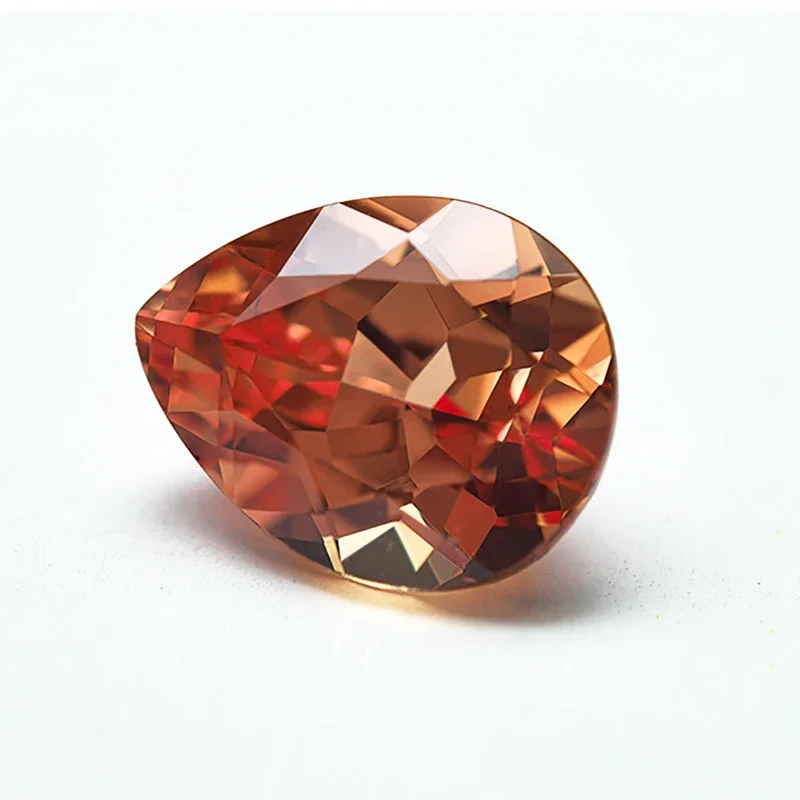 Lab Grown Sapphire Orange Color Pear Shape VVS1 Gemstone for Charms Diy Jewelry Making Materials Selectable  AGL Certificate