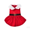 Christmas Pet Dresses Holiday Party Gifts Costume Santa Kitten Red Princess Skirt For Small Dogs Cats Sphynx Chihuahua Outfits 2