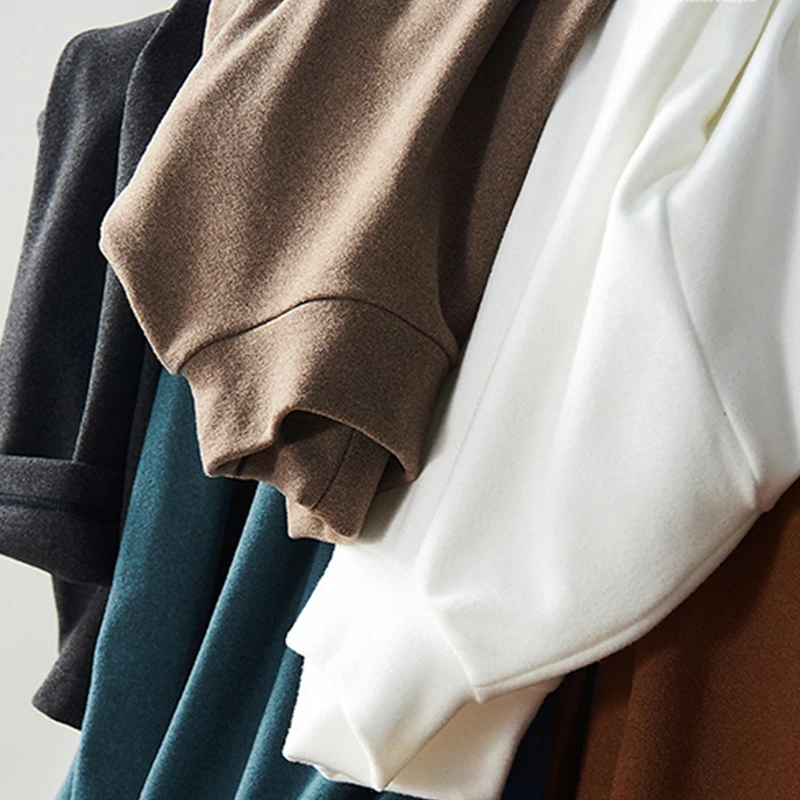 

Men Autumn Winter Turtleneck Thicken T Shirt Basic T Shirt Fleece Long Sleeve Tops Solid Color Undershirt