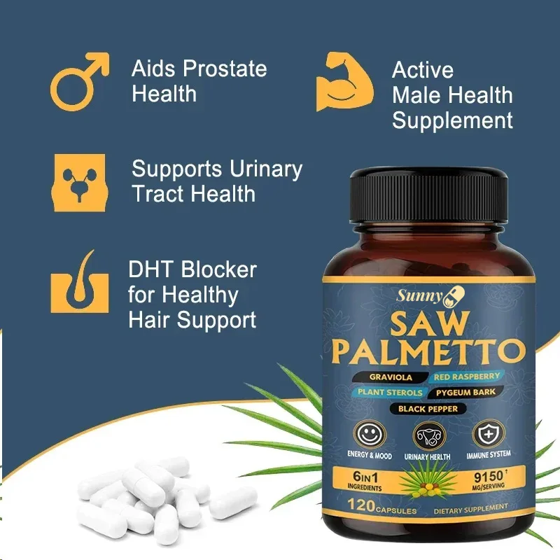 Saw Palmetto Men's Prostate Support Supplement-Strong Saw Palmetto for DHT, Urinary and Prostate Health