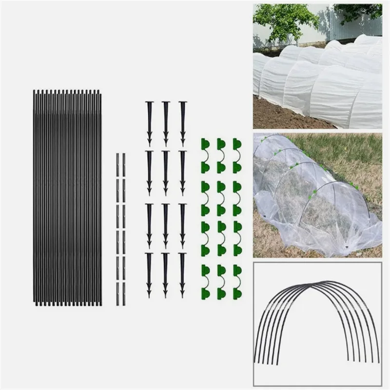 Garden Hoops Grow Tunnel, Greenhouse Hoops for Raised Beds, Rust-Proof Fiberglass Frame for Garden Netting, Small Greenhouse Kit