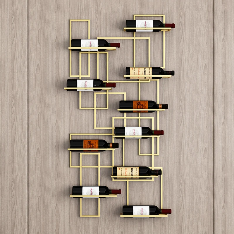 

Gold Modern Wine Holder Metal Free Shipping Champagne Storage Wine Rack Wall Mount Suporte Garrafa Vinho Bar Decoration