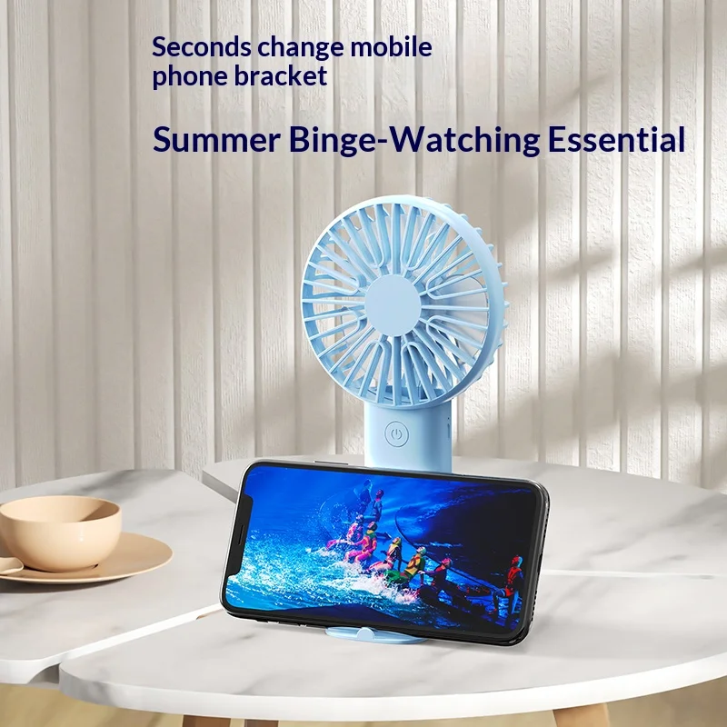 Compact 3-in-1 Portable USB Rechargeable Fan with Stand