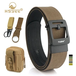 HSSEE Official Genuine Military Tactical Belt for Men 1100D Nylon Alloy Automatic Buckle IPSC Gun Belt Outdoor Casual Waistband