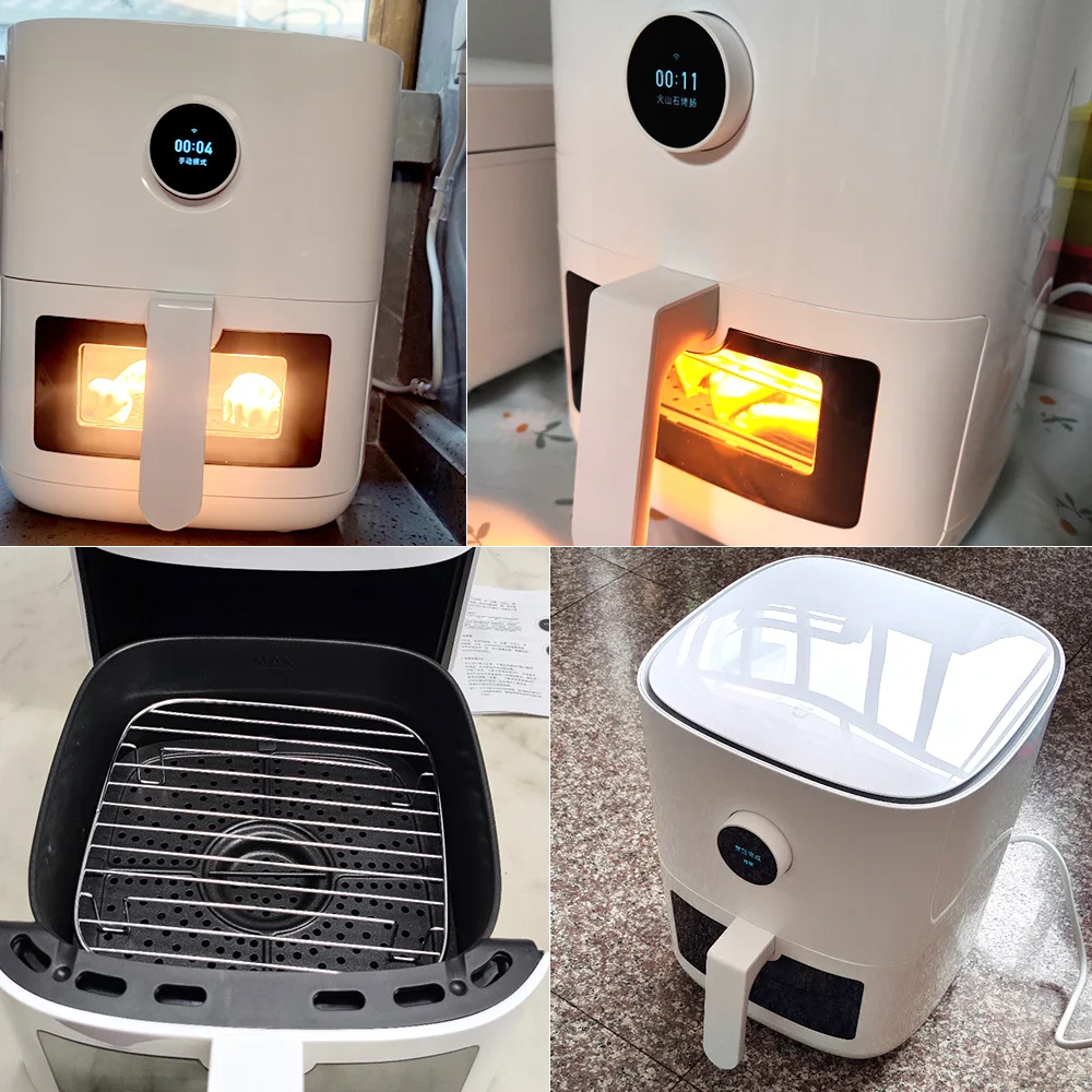 Original Xiaomi Mijia Smart Air Fryer Pro 4L Ventana de pantalla OLED Mijia  APP controlada, enchufe CN