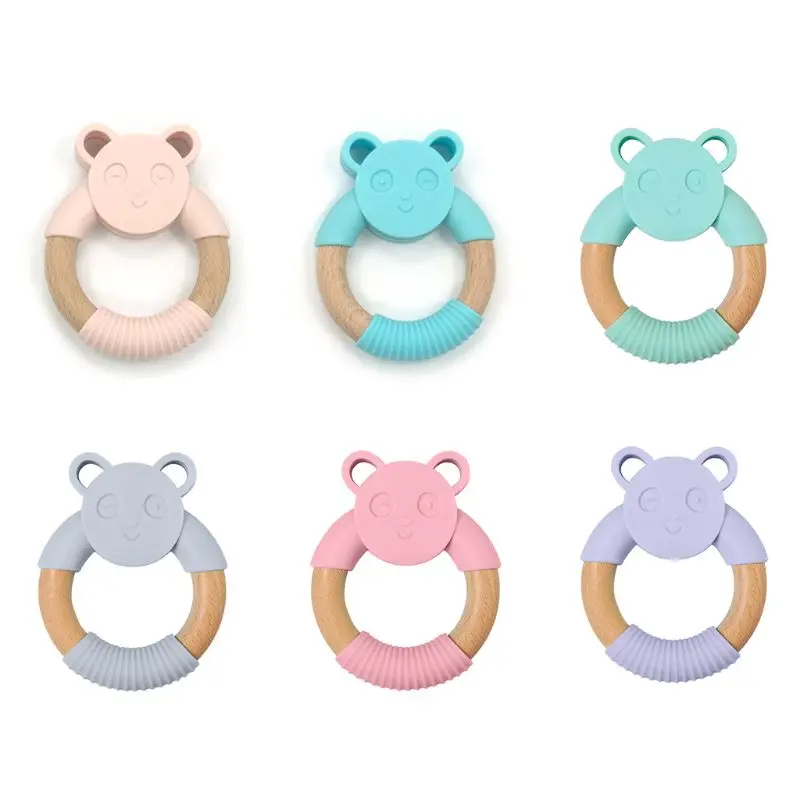 

Grade Silicone Baby Comfort Teether Pacifier Ring Cartoon Panda