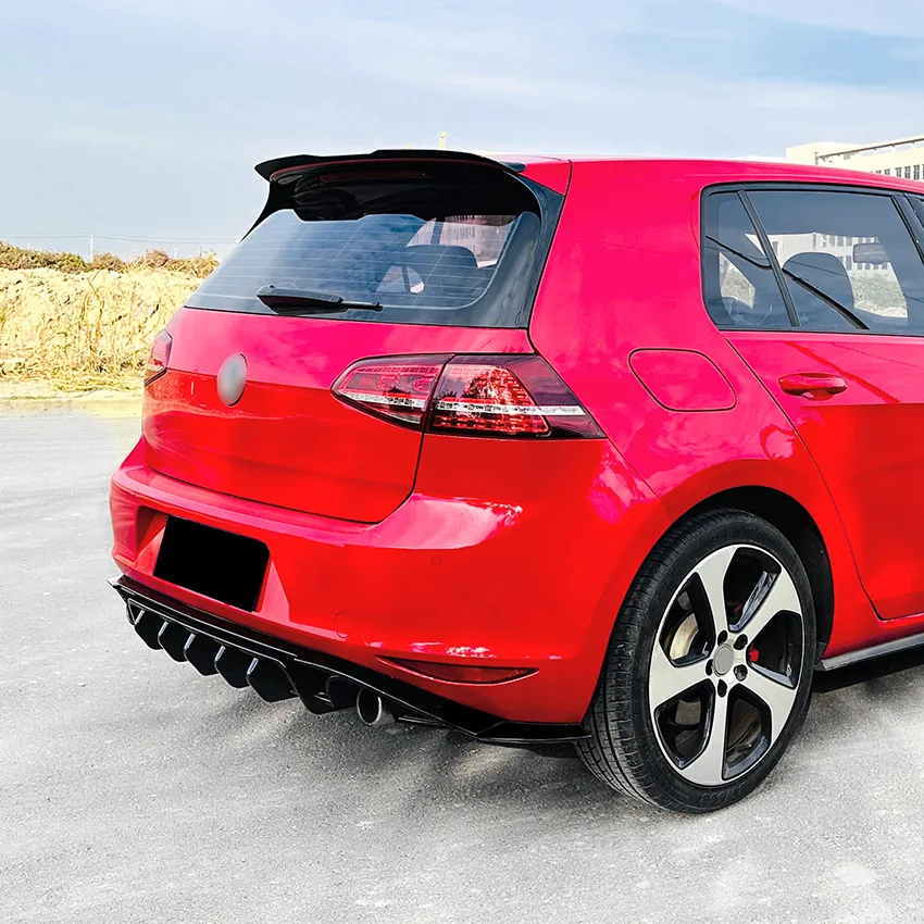 VW 골프 Mk7 GTI GTD Mk7 표준 TDI TSI 2012-2017 리어 디퓨저 스포일러 스플리터 리어 범퍼 가드 커버 리어 립 바디 키트