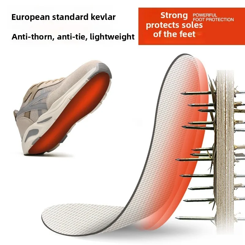 Nouvelles chaussures de Protection du travail légères et respirantes pour hommes et femmes, chaussures de sécurité Anti-écrasement et Anti-perçage à bout en acier – Image 4