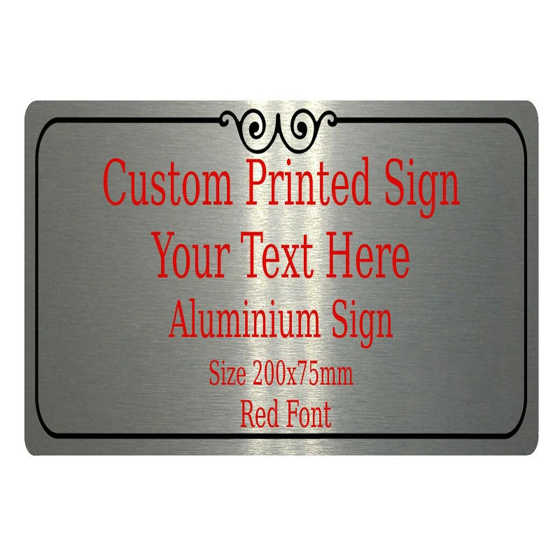 

Customized Personalised Red Text Composite Aluminum Board Sign Plaque Door Wall Multiple Color Floating Backing Panel Signs