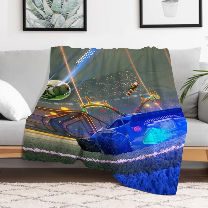 Rocket League Game Warm Winter Blankets for Decorative Sofa Custom Blanket Furry Bedspread on the Bed Knee Throw & Throws Double 3