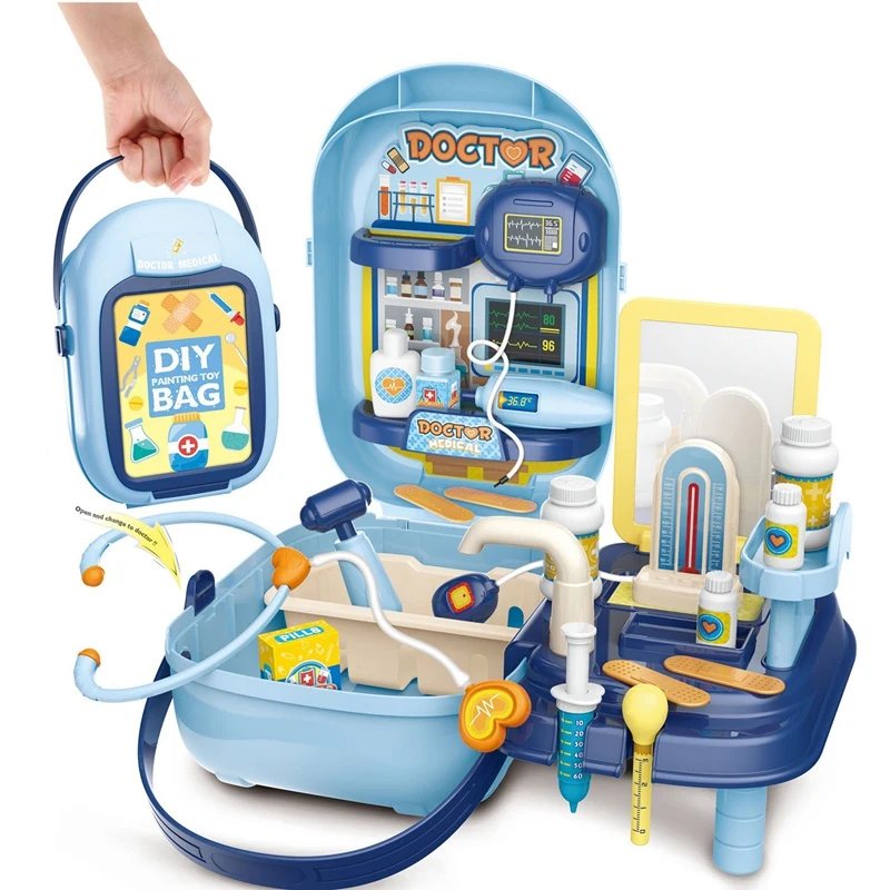 

Детский комплект для ролевых игр, портативные аксессуары, чемодан, коробка для хранения, набор игрушек, фотоаксессуары для детей-Drop Sh