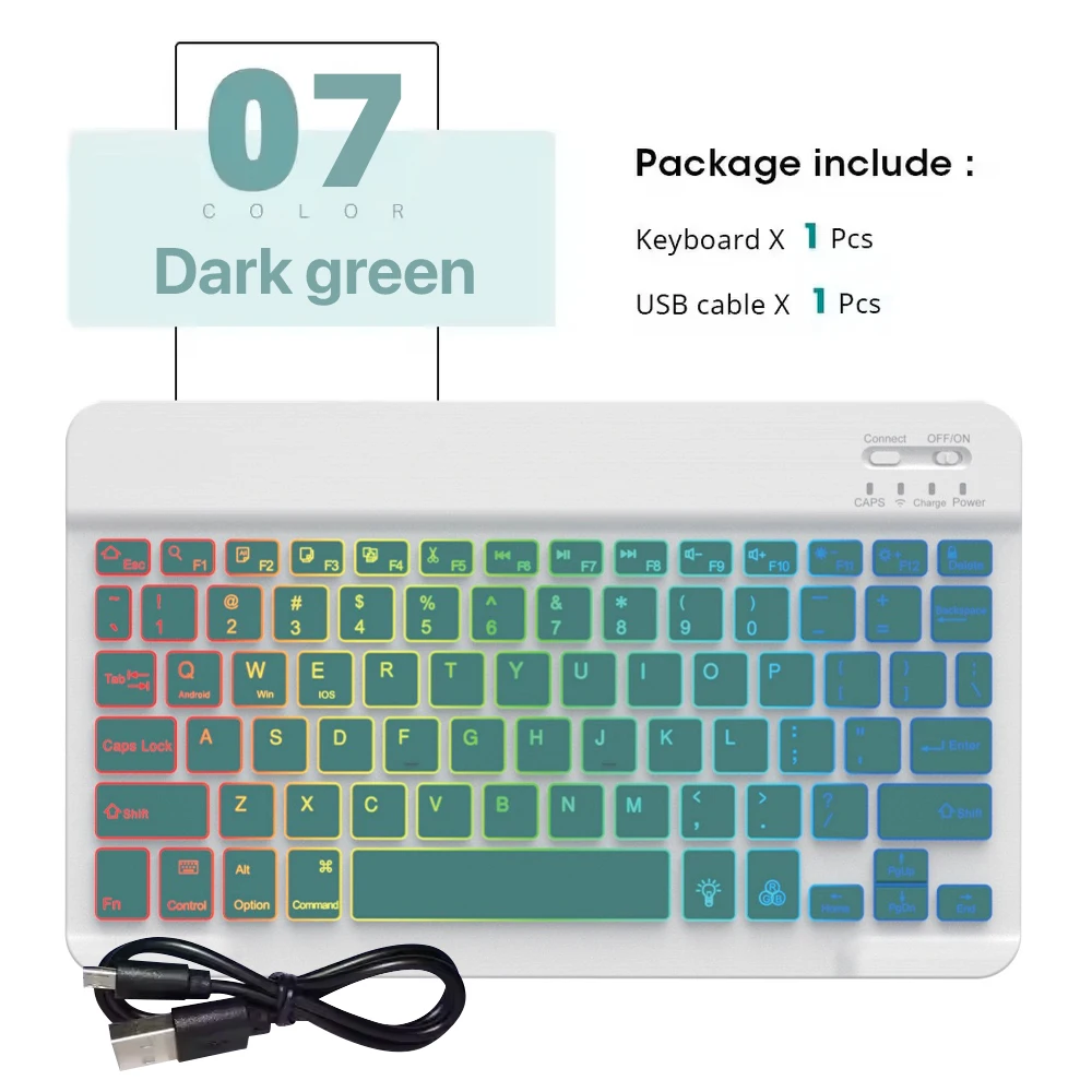 Compact 10-Inch Backlit Wireless Keyboard and Mouse Set for Tablets and Smartphones
