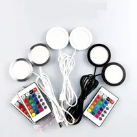 USB Led Spotlight 3W DC5V RGB With Remote Jewelry Cabinet Showcase Counter Lamp Ceiling  USB plug 2 in One Mini Spot Light 1