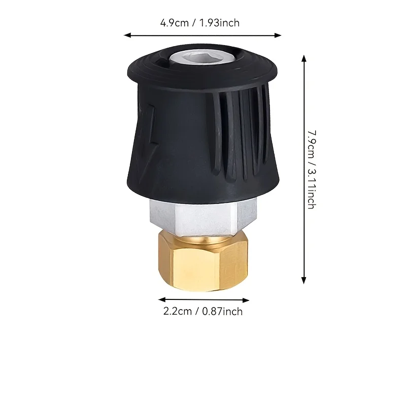 High Pressure Water Gun with 360° Swivel Nozzle, Durable Plastic, Brass and plastic Connectors, Anti-Tangle Car Wash Adapter 2