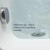 59'' Modern Acrylic Alcove Whirlpool Bathtub, Rectangular Water Massage Bathtub LED Soaking Tub with Bathtub Filler Faucet 2